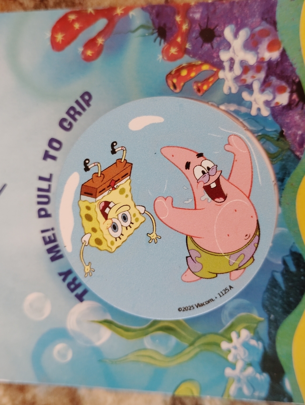 SpongeBob SquarePants Yellow & Pink Phone Grip with SpongeBob Patrick Popsocket - Picture 4 of 4